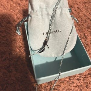 Tiffany & Company Vintage Stiletto Charm AND Blue Enamel Chain Necklace